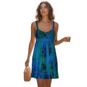 Citi Triangles Sleeveless dress sz Medium blue/black empire waist